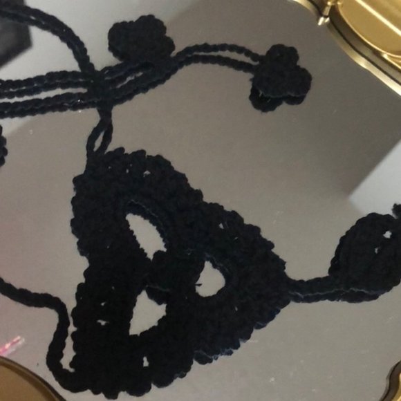 Bohemian ankle wrap crochet knit bracelet foot black knitted anklet summer - Picture 2 of 5